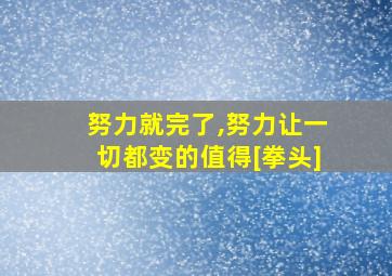 努力就完了,努力让一切都变的值得[拳头]